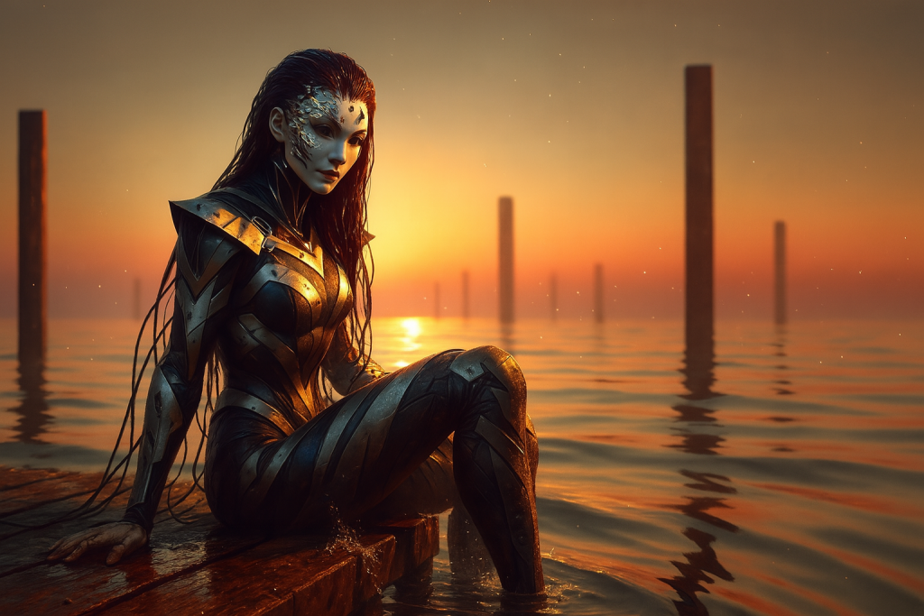 The Harlequin by the water